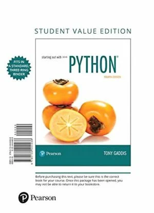 Solution Manual For Starting Out with Python