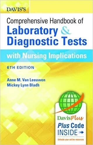 Test Bank For Davis's Comprehensive Handbook of Laboratory and Diagnostic Tests With Nursing Implications