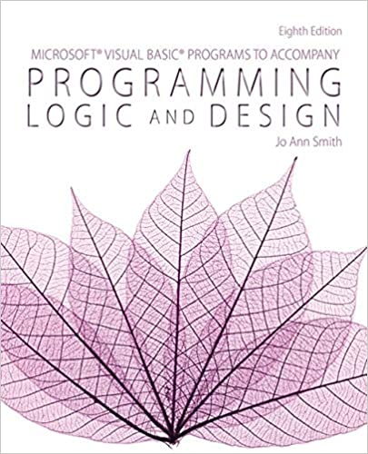 Solution Manual For Microsoft Visual Basic Programs to Accompany Programming Logic and Design