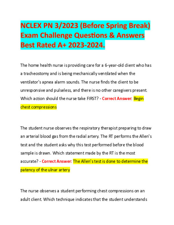 2023 NCLEX PN Prenatal Practice Exam With Answers (24 Solved Questions)