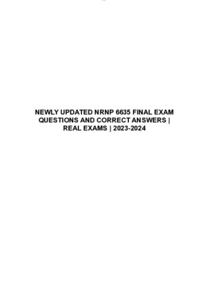 2023-2024 NRNP6635 Psychopathology Final Real Exam With Answers (210 Solved Questions)