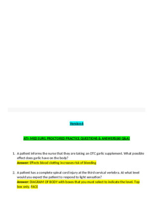 2021 HESI PN Medical surigical Proctored Exam Versions 6 With Answers (61 Solved Questions)