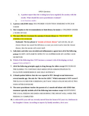 NR603 Health Assessment APEA Predictor Exam Review Questions Week 4 With Answers (620 Solved Questions)