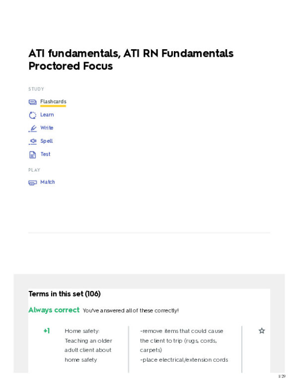 ATI RN Fundamental Proctored Exam With Answers (103 Solved Questions)