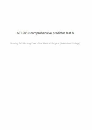 2019 ATI RN Comprehensive Exam with Answers (180 Solved Questions)