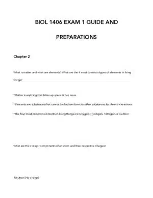 BIOL 1406 Biology Exam Version 1 With Answers (9 Solved Questions)