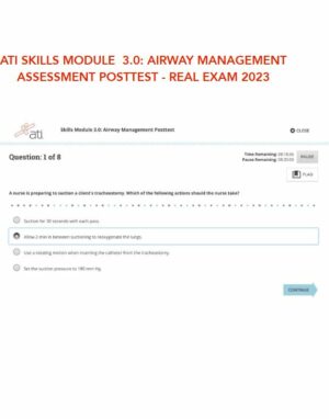 2023 ATI Airway Management Module 3.0 Exam with Answers (8 Solved Questions)