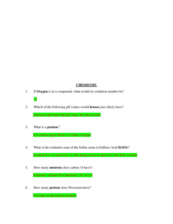 2022 HESI Chemistry A2 Exam With Answers (25 Solved Questions)