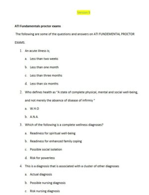 2023 ATI PN Proctored Exam with Answers (7 Solved Questions)