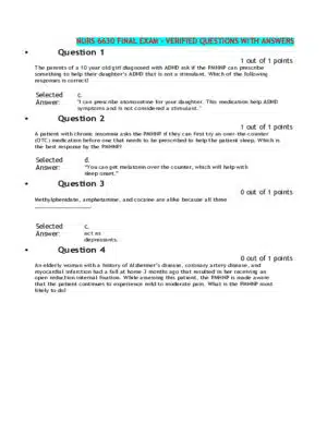 2021 NURS6630 Psychopathology Final Exam With Answers (76 Solved Questions)