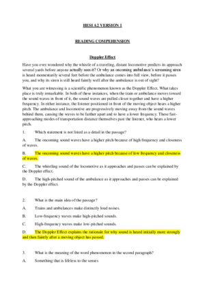 HESI Reading Compehension A2 Exam Version 1 With Answers (48 Solved Questions)