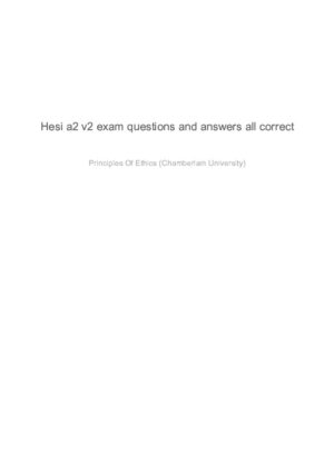 HESI Chamberlain university Grammar A2 Exam Version 2 With Answers (110 Solved Questions)