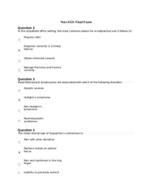 NURS6531 Clinical Analysis Final Exam With Answers (101 Solved Questions)