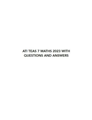2023 ATI Mathematics Teas Exam with Answers (64 Solved Questions)