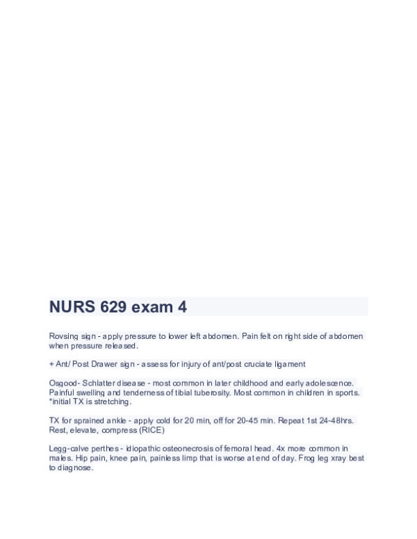 2023 NURS629 Maryville University Prenatal MVU Exam 4 With Answers (86 Solved Questions)