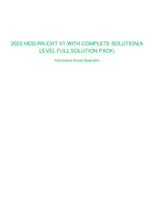 2022 HESI RN MIS Exit Exam Version 1 With Answers (160 Solved Questions)