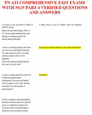 ATI PN Exit Exam Exam with Answers (145 Solved Questions)