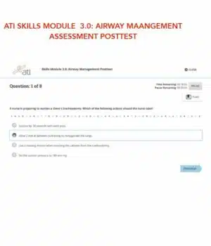 ATI Airway Management Module 3.0 Exam with Answers (8 Solved Questions)