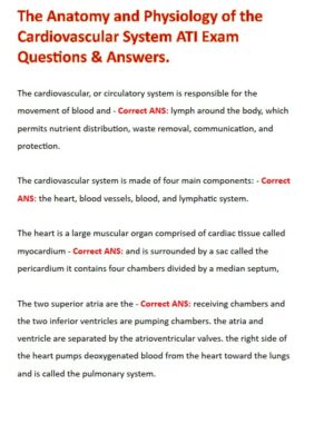 ATI Cardiovascular Practice Exam with Answers (18 Solved Questions)
