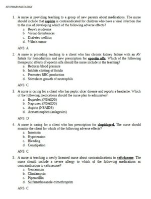 ATI Pharmacology Practice Exam with Answers (76 Solved Questions)