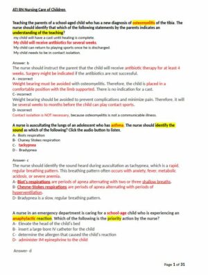 ATI RN Practice Exam with Answers (61 Solved Questions)