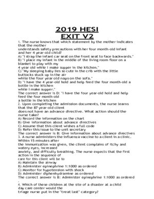 2019 HESI RN Pharmacology Exit Exam Version 2 With Answers (160 Solved Questions)