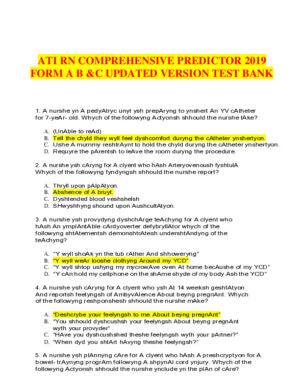 2019 ATI RN Trauma Care Comprehensive Predictor Exam Form A With Answers (180 Solved Questions)