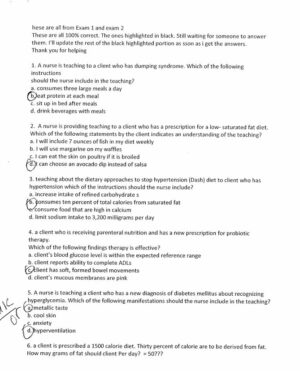 ATI Nutrition Proctored Exam with Answers (71 Solved Questions)