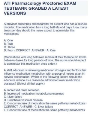 ATI Pharmacology Proctored Exam with Answers (242 Solved Questions)