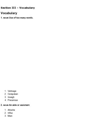 HESI Vocabulary A2 Exam Testbank With Answers (50 Solved Questions)
