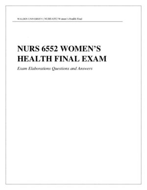 NURS6552 Walden University Womens Health Final Exam With Answers (100 Solved Questions)