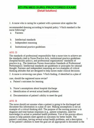 ATI PN Proctored Exam with Answers (12 Solved Questions)