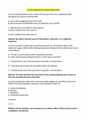 ATI RN Proctored Exam with Answers (3 Solved Questions)