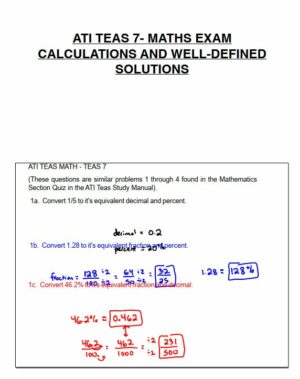 ATI Mathematics Teas Exam with Answers (38 Solved Questions)
