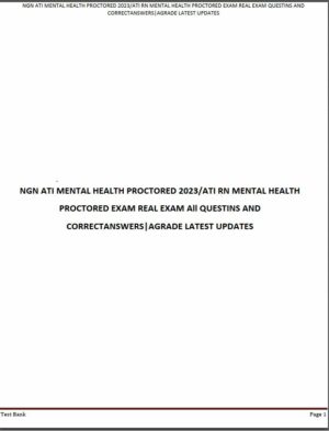 2023 ATI RN Mental Health Proctored Real Exam with Answers (70 Solved Questions)