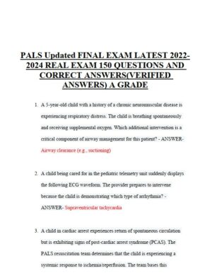 2022-2024 PALS Updated Final Exam with Answers (149 Solved Questions)
