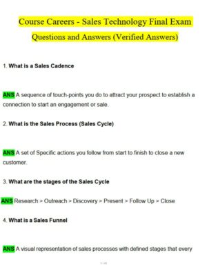 Course Careers - Sales Technology Final Exam with Answers (128 Solved Questions)