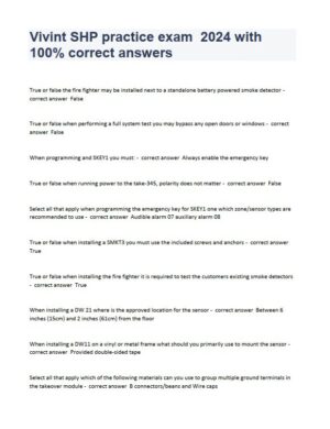 2024 Vivint SHP Practice Exam with Answers (35 Solved Questions)