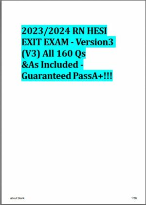 2023-2024 RN HESI Exit Exam Version 3 with Answers (53 Solved Questions)