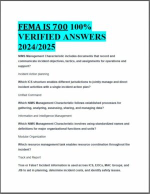 2024-2024 FEMA IS 700 Practice Exam with Answers (60 Solved Questions)