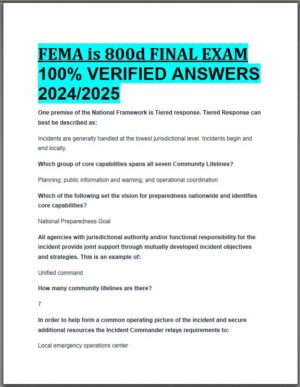 2024-2025 FEMA IS 800d Final Exam with Answers (25 Solved Questions)