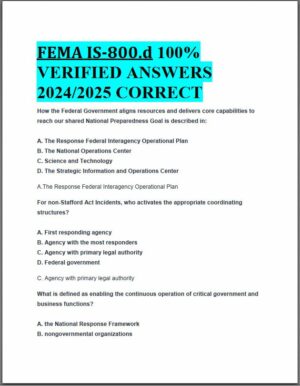 2024-2025 FEMA IS-800d Practice Exam with Answers (50 Solved Questions)