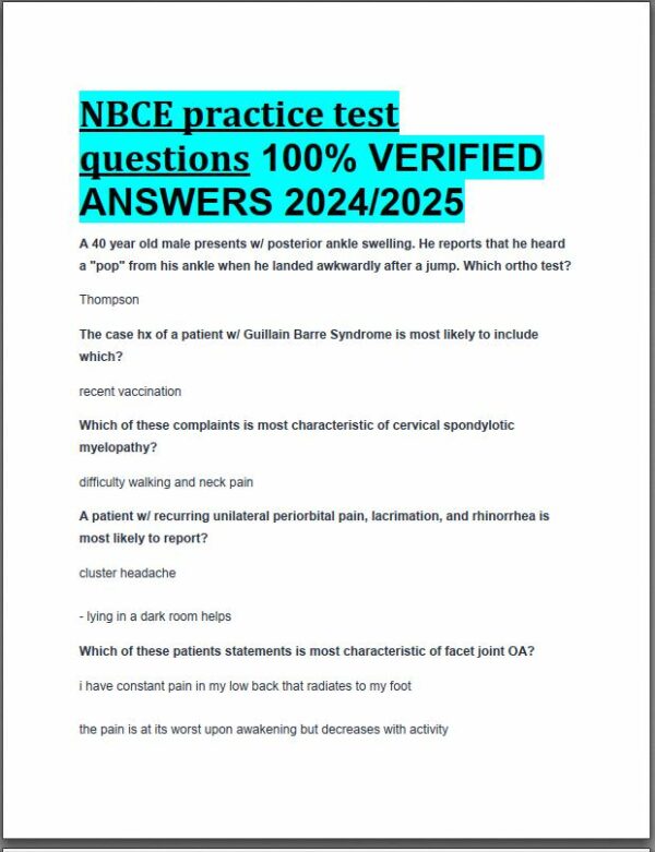 2024-2025 NBCE Practice test with Answers (303 Solved Questions)