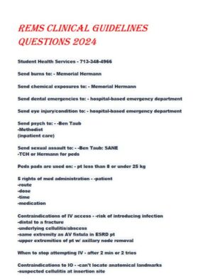 2024 REMS Clinical Guidelines Practice Exam with Answers (190 Solved Questions)