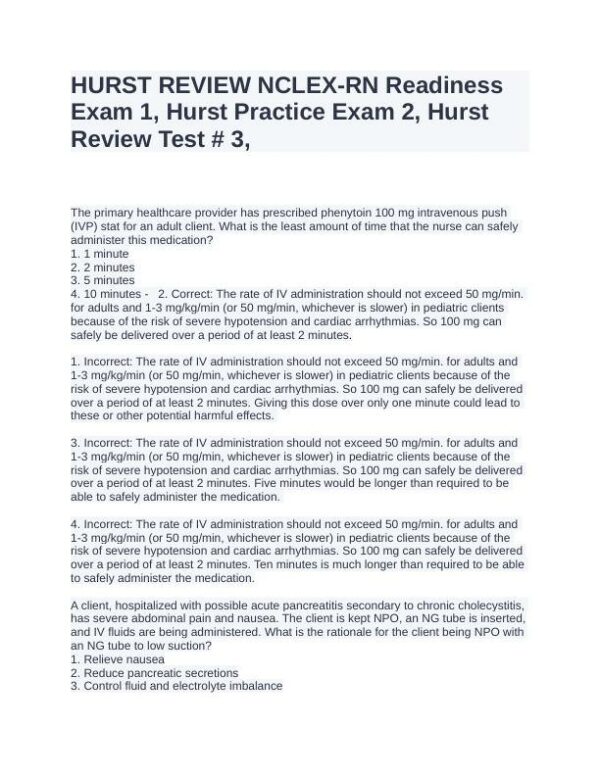 NCLEX Health Care Assessment Practice Exam With Answers (1200 Solved Questions)