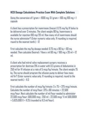 HESI Pharmacology Practice Exam With Answers (102 Solved Questions)