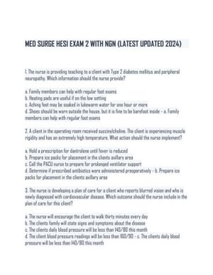 2024 HESI Medical Surgical Nursing Practice Exam With Answers (233 Solved Questions)