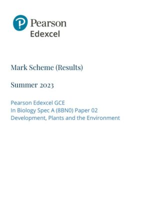 2023 Pearson Edexcel GCE Environmental Science In Biology Spec A (8BN0) Paper 02 With Answers (33 Solved Questions)