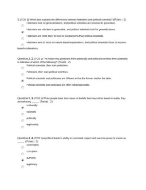 Political Science Practice Exam With Answers (35 Solved Questions)