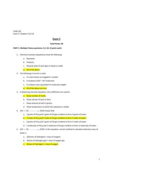 CHM120 Chemistry Practice Exam With Answers (28 Solved Questions)